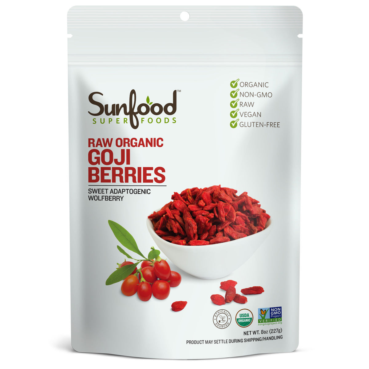 Goji Berries, Organic, 8oz - Front
