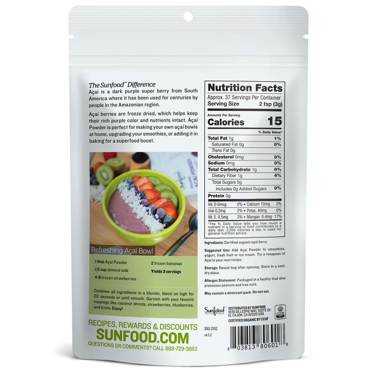 Acai Powder, 4oz