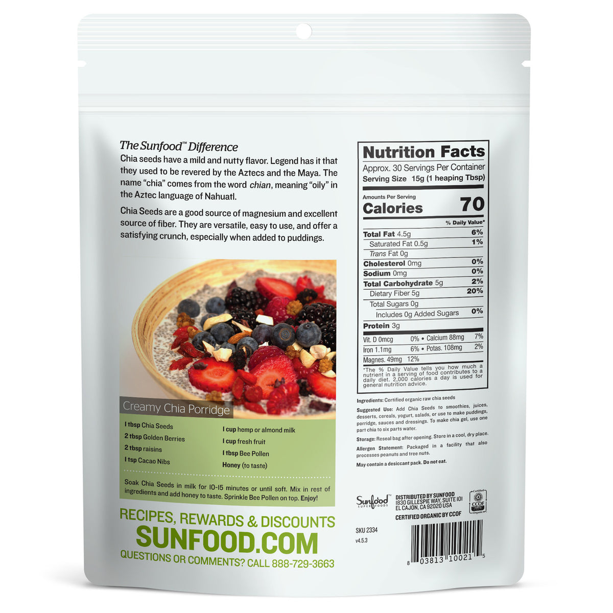 Chia Seeds, 1lb